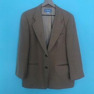 Pietrafesa Vintage Camel Hair Button Front Boyfriend Twill Blazer 10 Italy Rare